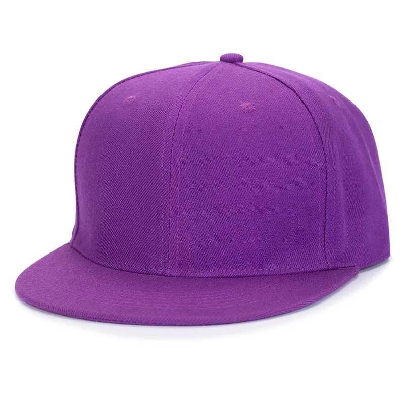 Wholesale solid color can customize your logo flat edge baseball hat flat brim hat