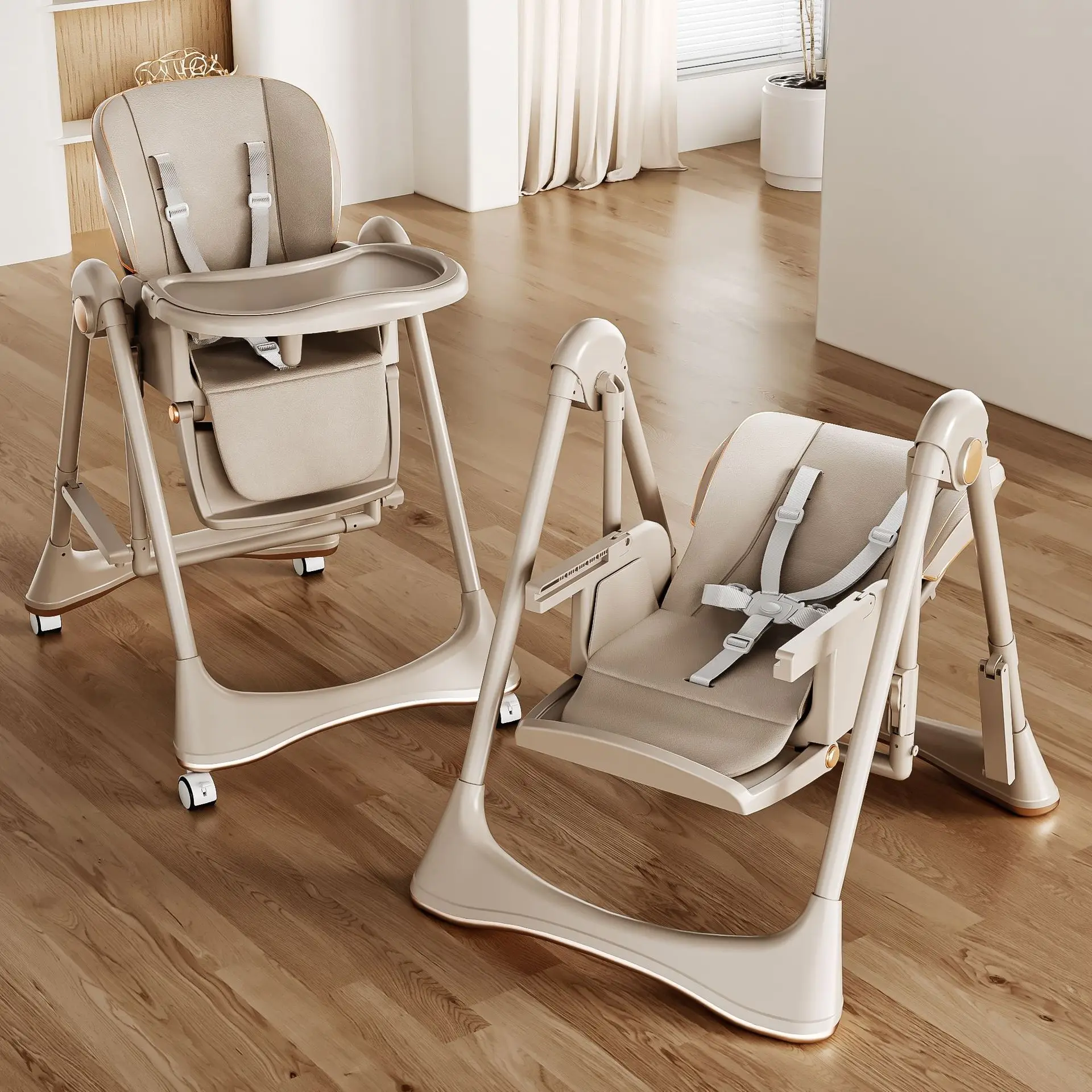 China Wholesale Convertible 3 in 1 Kids Chair Baby Feeding High Chair With Swing Function