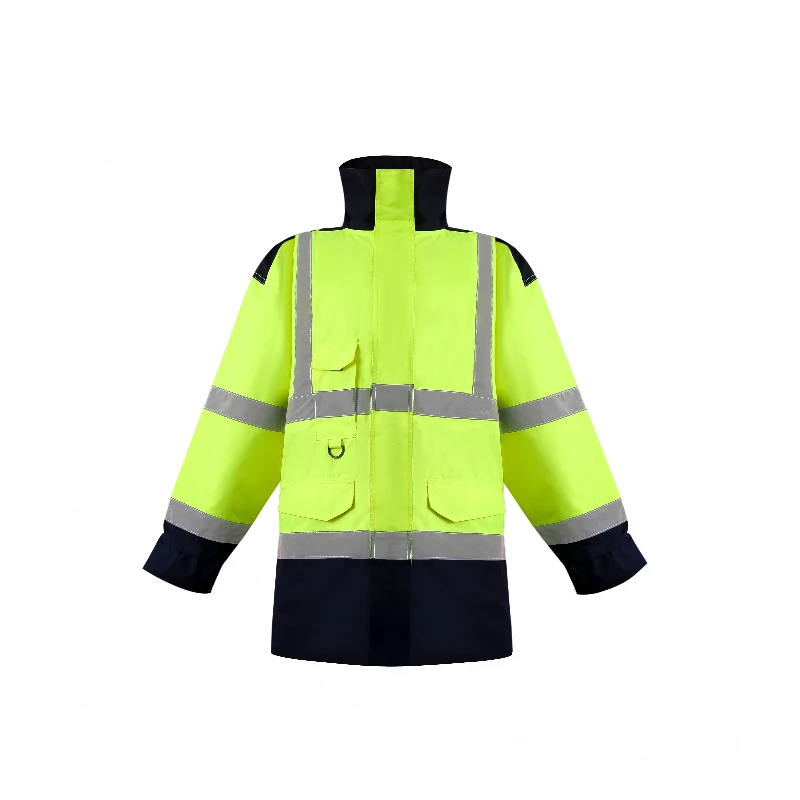 Green plus size custom roadway reflective jacket waterproof Reflective Safety Clothing high visibility work jacket