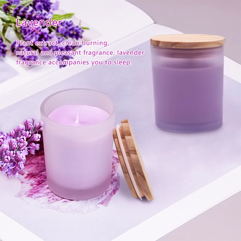 OEM Organic Strawberry Aroma Customizable DIY Black Candle With Bamboo Lids Unlabeled Hotel In Frosted Glass Jar Scented Candles