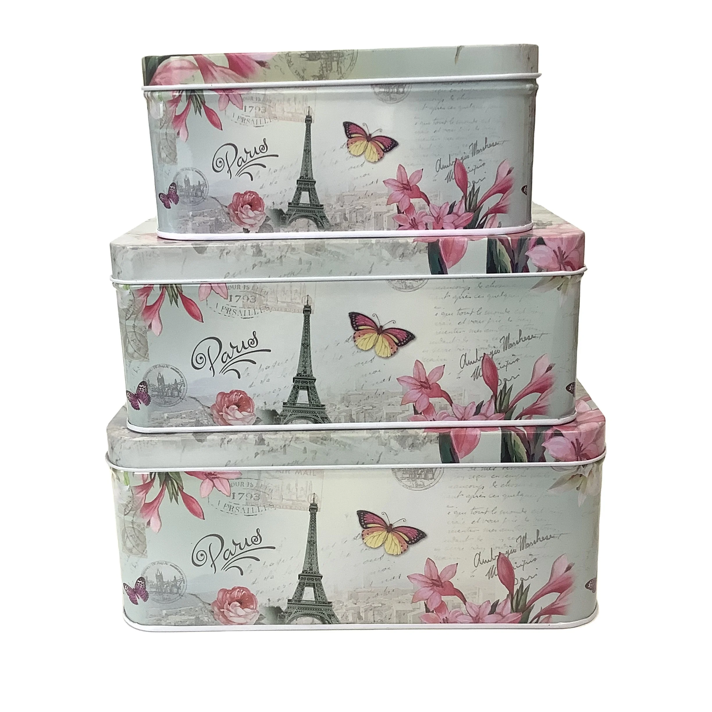 fancy square luxury chocolate cake packaging gift metal tin box