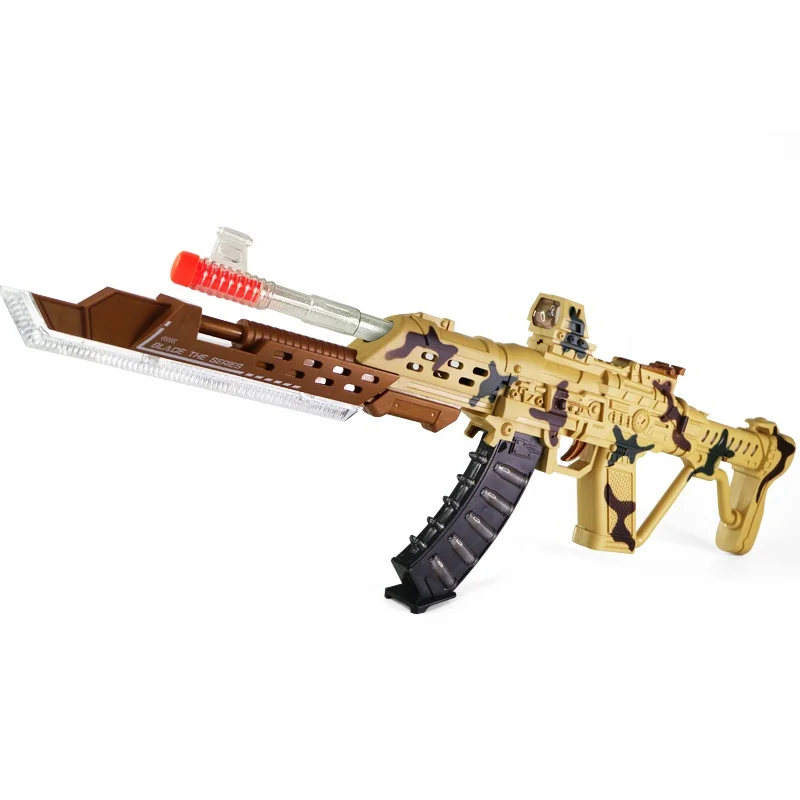 Hot Selling Boy Gun Toys Weapon Toy Army Shooting Game Simulated sound and light ColorBox Packing cheap Kids Electronic Gun