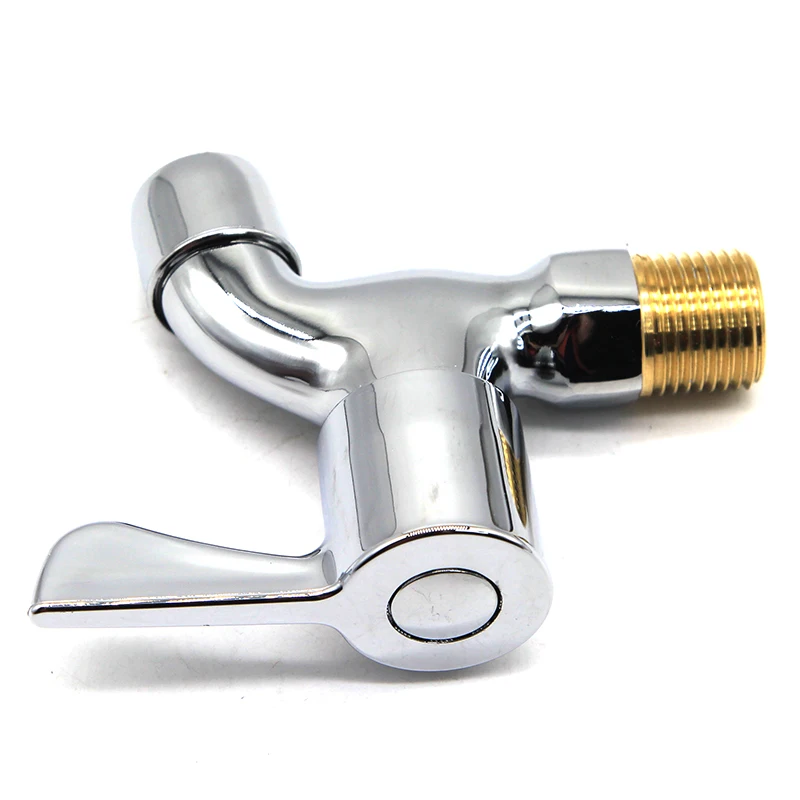 Grosna China Bathroom Basin Washing Machine Chrome Plated ABS Plastic Single Handle Zinc Wall Taps Cold Water Bibcock