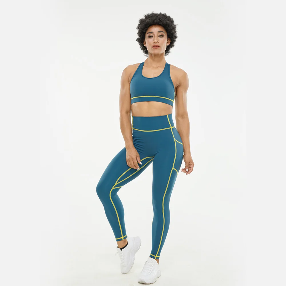 Popular product Sportswear women gym sets Contrasting colors yoga sets fitness women sport wear clothing