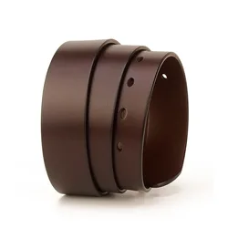 Custom Logo 34 38 Italian Top Grain Cowhide Leather Replacement Belt Men Pin Buckle Waist Belt Strap Only