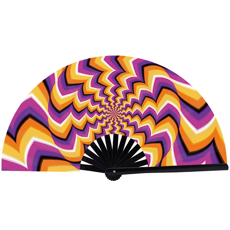 Personalized large UV reflective plastic bamboo hand fans party fan hand folding custom hand fan for concert