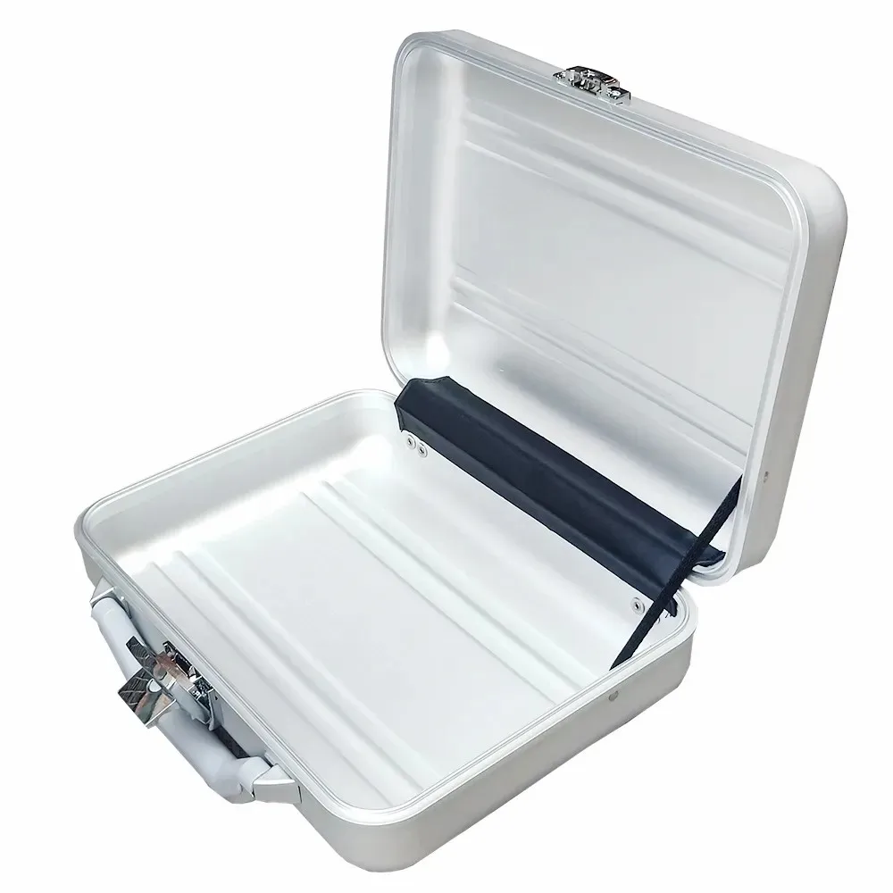 Full Aluminum Briefcase Metal Toolbox With Lock Laptop Business Suitcase Portable Notebook Case