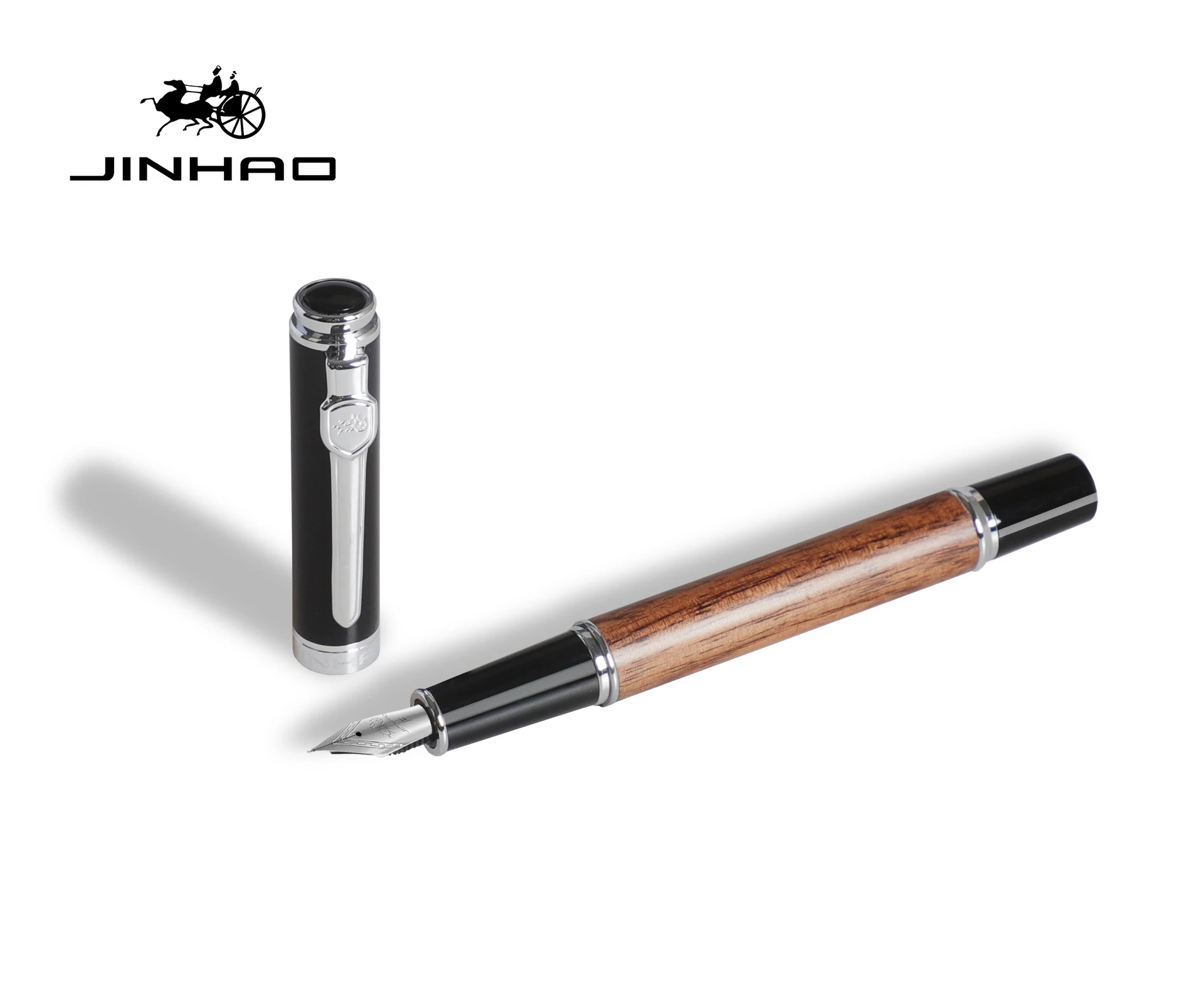 Jinhao 8802 Iridium Pen Peach Wood Fountain Pen Signature Writing Business Gift Fountain Pen