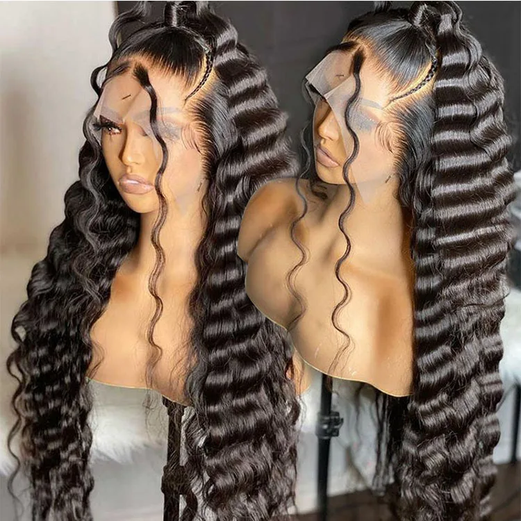 Loose Deep Wave Transparent HD 13x4 13x6 360 Full Lace Front Wigs , Glueless Virgin Brazilian Pre Pluck Lace Human Hair Wigs