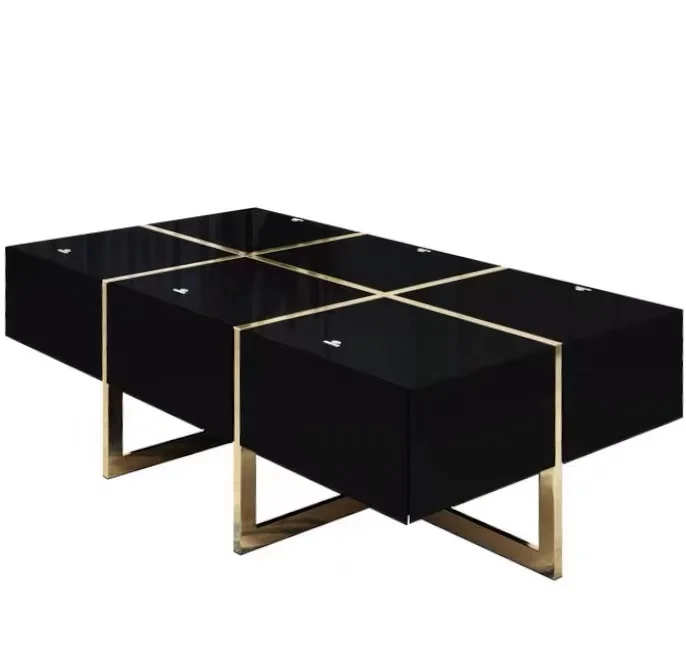 Luxury living room home furniture wooden coffee table with drawers