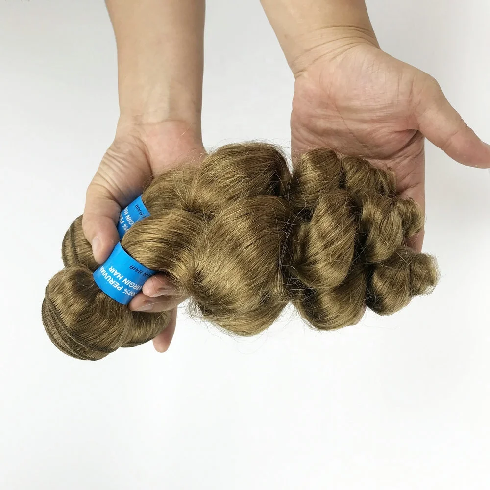 factory 8A customized peruvian hair weft,Ali Show Natural 613 Loose Wave 27 Blonde Virgin Brazilian Human Hair Weaves 16 inch