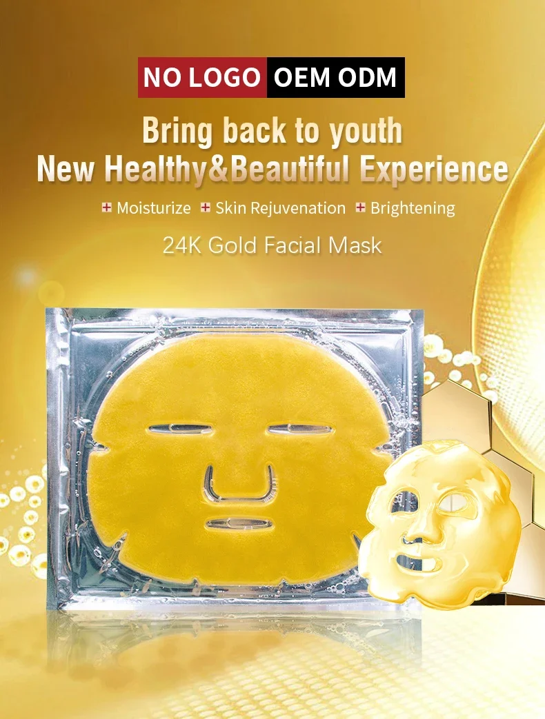 Hot Sale Product Sheet Mask Reusable Custom Wholesalers Private Label Anti Aging Peptide Collagen Gold Sheet Mask