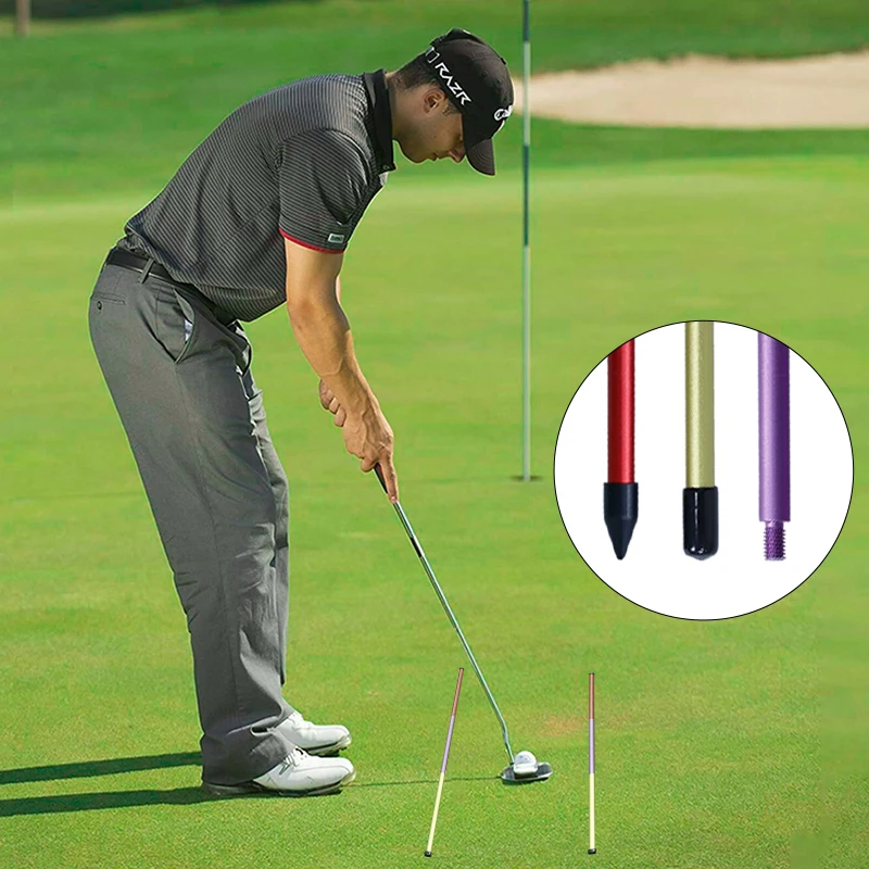 Konday Custom Golf Training Aids Three-color Aluminum Alignment Sticks Durable Unbreakable New Metal Golf Alignment Rod