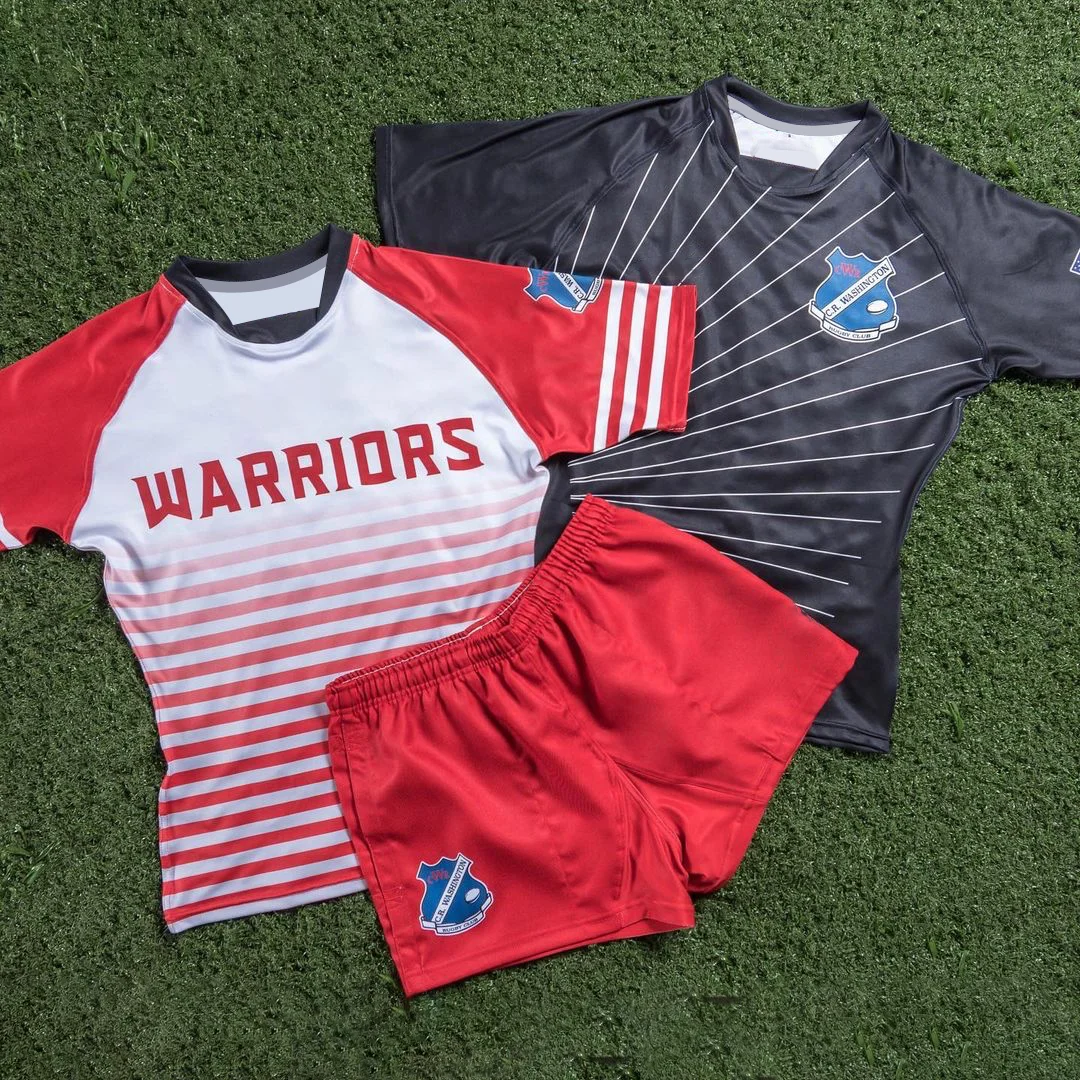 2021 полиэстер для детей, оптовая продажа, комплект командной формы с сублимационной печатью, двухсторонний комплект униформы одинарной лиги, шорты для регби, Джерси