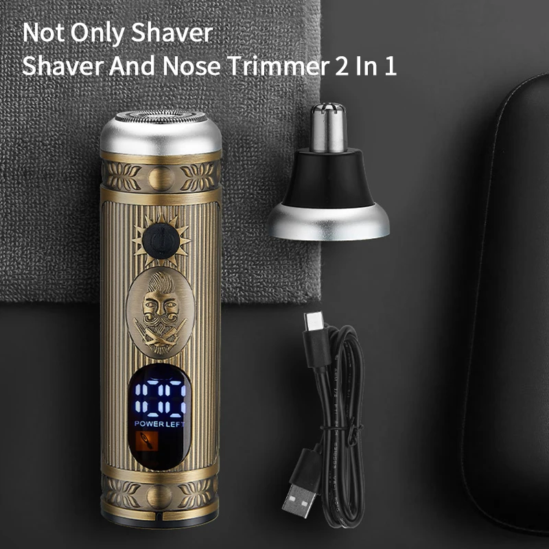 Professional electric Clipper USB Rechargeable stainless steel 2 in 1 Ear and Nose Hair Trimmer