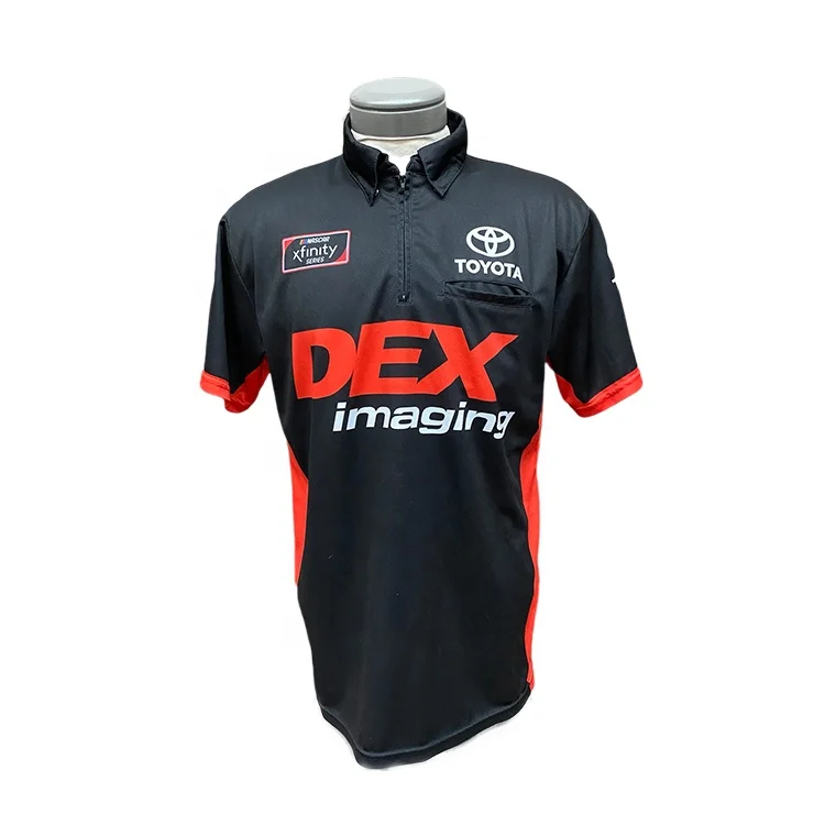 Custom Color Breathable Fabric Short Sleeves Car Racing Uniform Racing Casual T-shirt Polo Neck T Shirt Mens