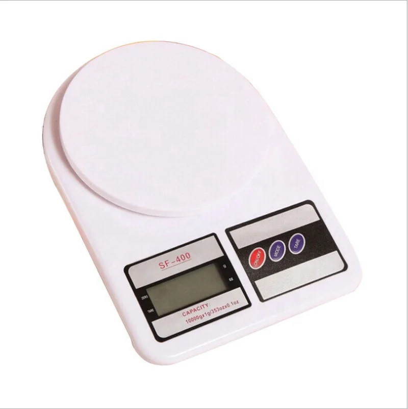 Food Kitchen Scale SF-400 10KG / 1g Kitchen Mail LCD Digital Scale White Home Cooking Kitchen Digital Scales