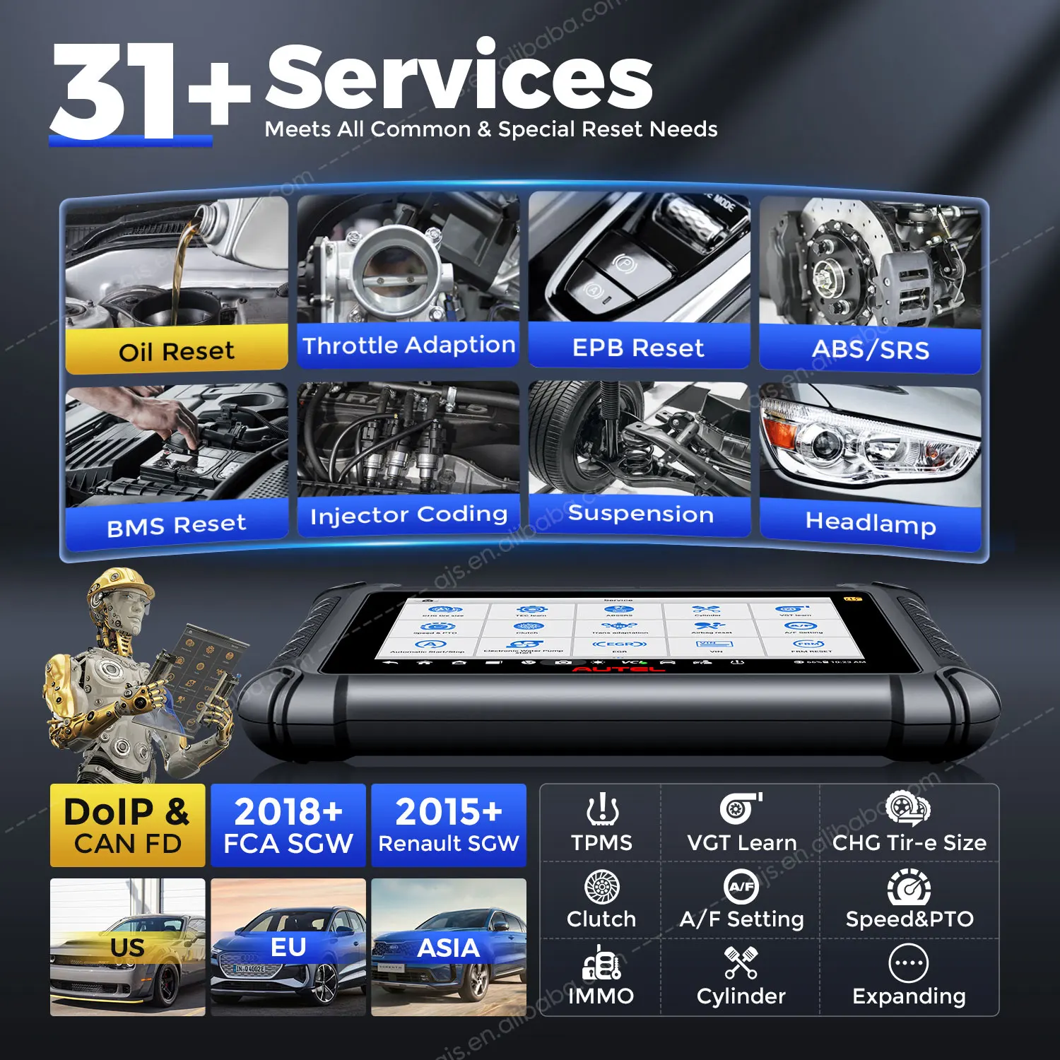 [US VERSION] Autel MaxiPRO MX900 TS Car Diagnostic Tool MX808S MX900TS MP808TS Altar Universal Vehicle OBD2 Scanner For All Cars