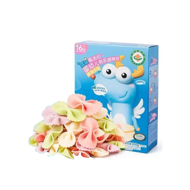 Лидер продаж, детское питание, Органическая лапша-бабочка, 200 г, Детская пищевая добавка, продукты для фруктов и овощей