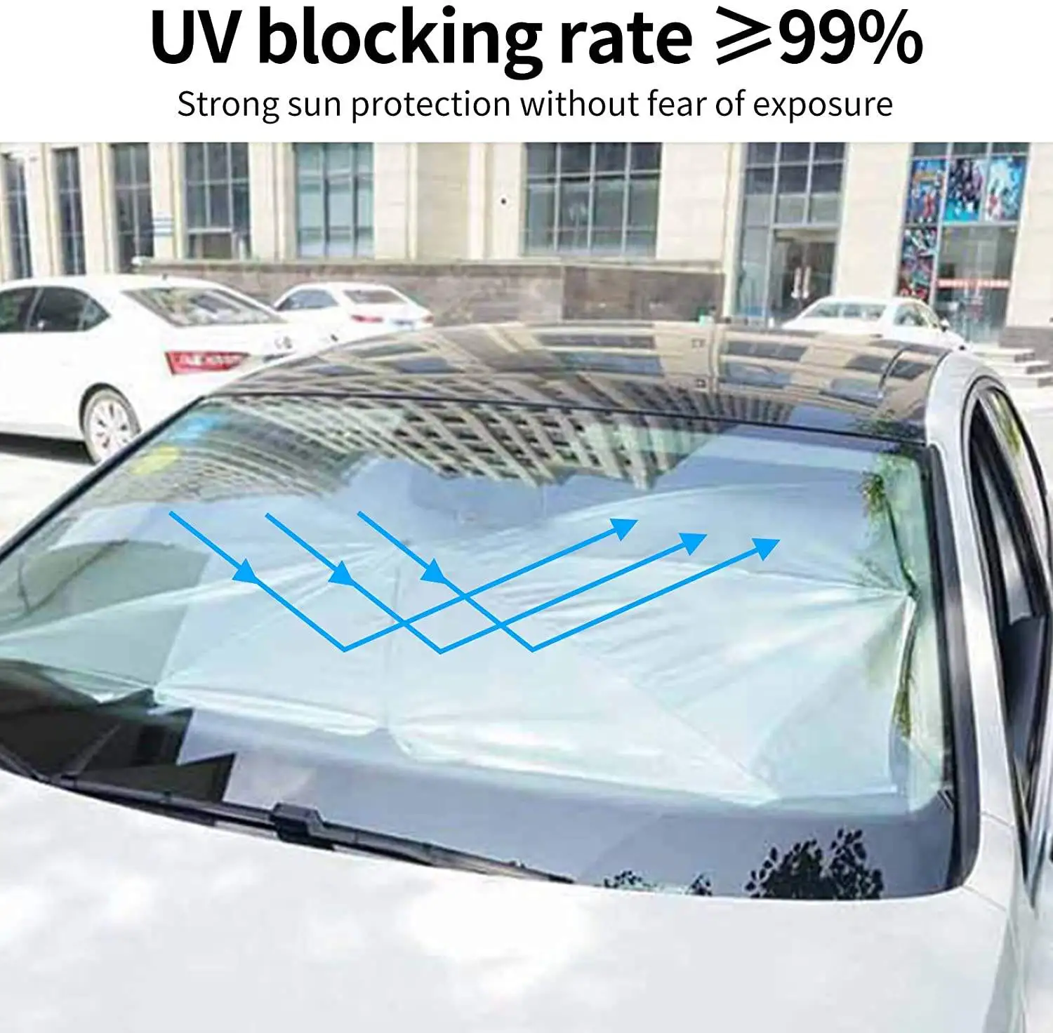 Car sunshade can be customized anti-ultraviolet accessories umbrella can be folded car anti-ultraviolet umbrella