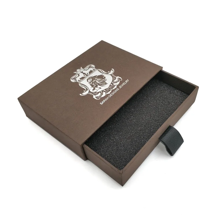 Custom Gold Foil Logo Cardboard Matte Black box with foam insert