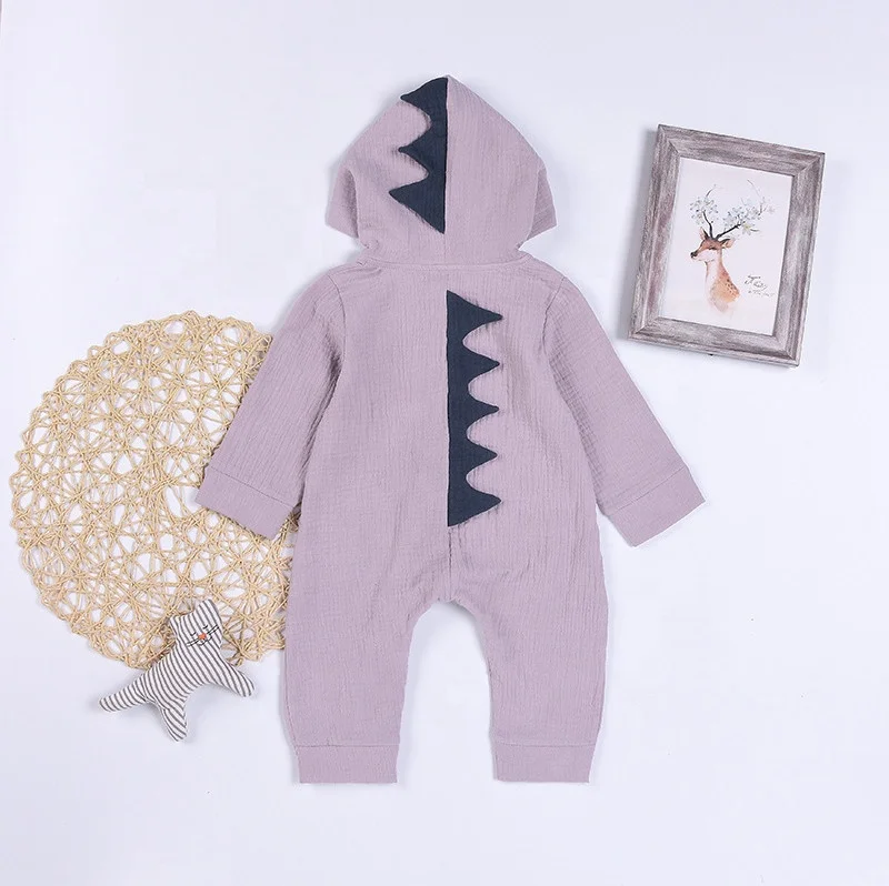 Wholesale Long Sleeve Baby Boy Dinosaurs  Design  Romper With Feet
