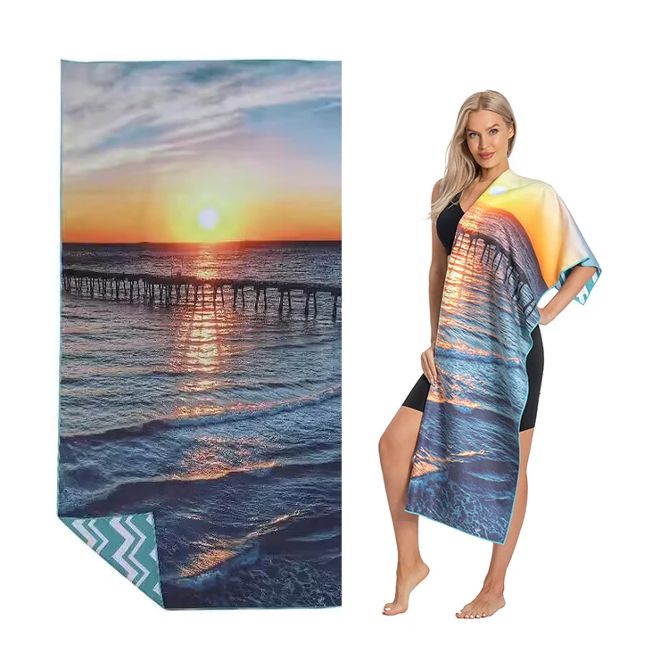 Custom Print Quick Dry Microfiber Beach Towel Summer Sand Free Beach Towel With Logo