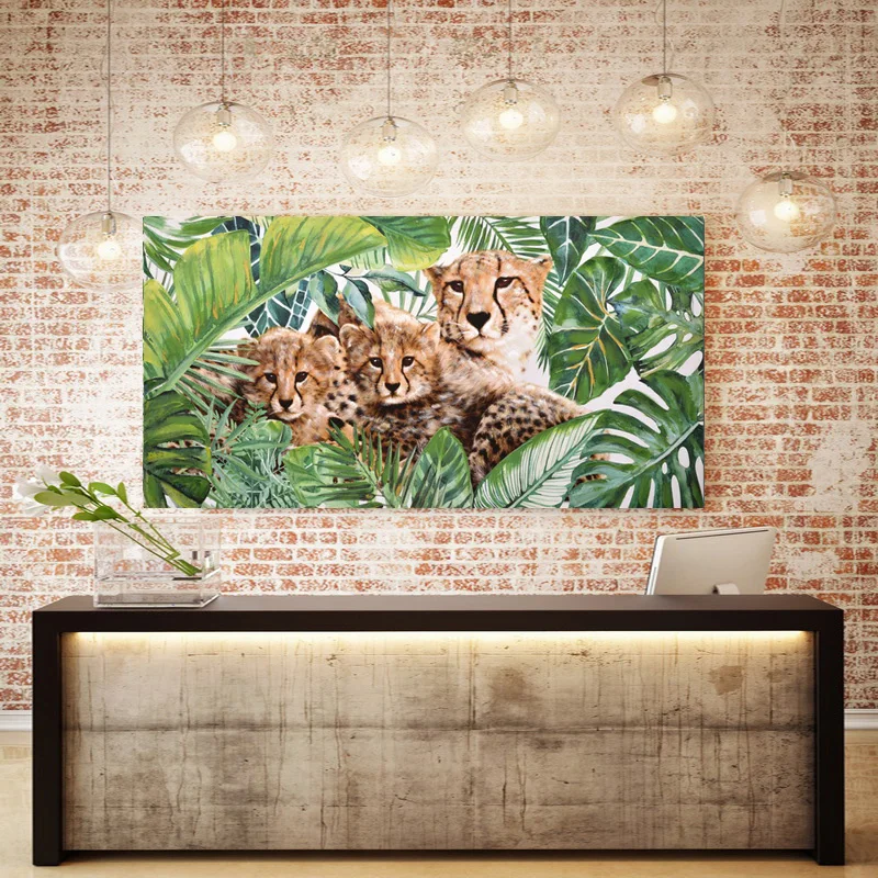 
Hot Selling Print Painting Animal Oil Modern Tiger Picture on Canvas Ready to Hang Handpainted 