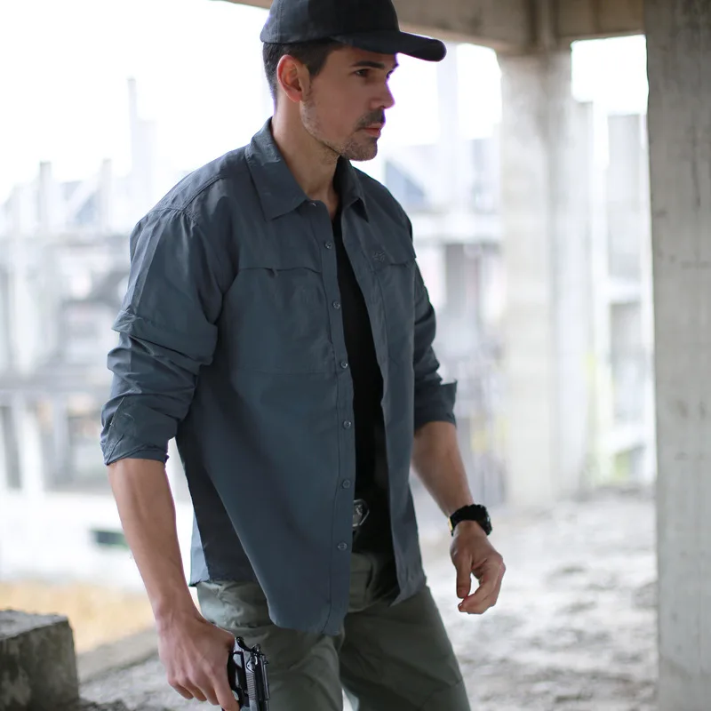 Green Outdoor Sports Removable Long Sleeve Short Sleeve Shirt Camo Quick Dry Clothes