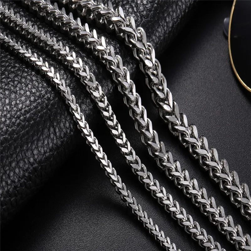 jewelry hip-hop hipster accessories stainless steel Wheat chain 3MM 4M 5M 6m Franco chains