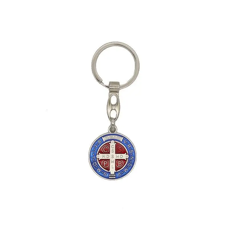 Catholic Christianity Key Chain Jewelry Pendant Jesus Cross Religious Key Chain Saint Benedict Exorcism Orthodox Gift