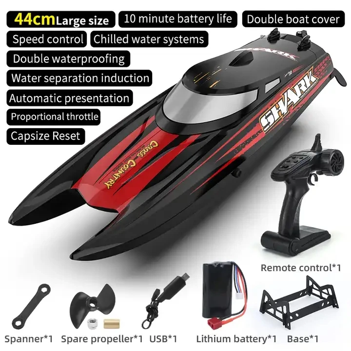 2.4G Catamaran Waterproof 30km/H Shantou Water Cooling Plastic Rowing high speed ship fast rc racing boat radio control toys