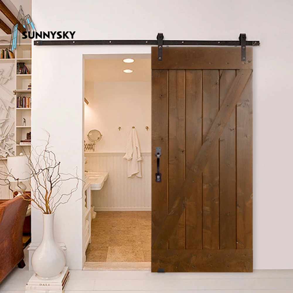 Деревянная деревянная дверь сарая стеклянная графическая конструкция из нержавеющей стали Современная американская прочная звукоизоляция индивидуальные цвета CN;GUA