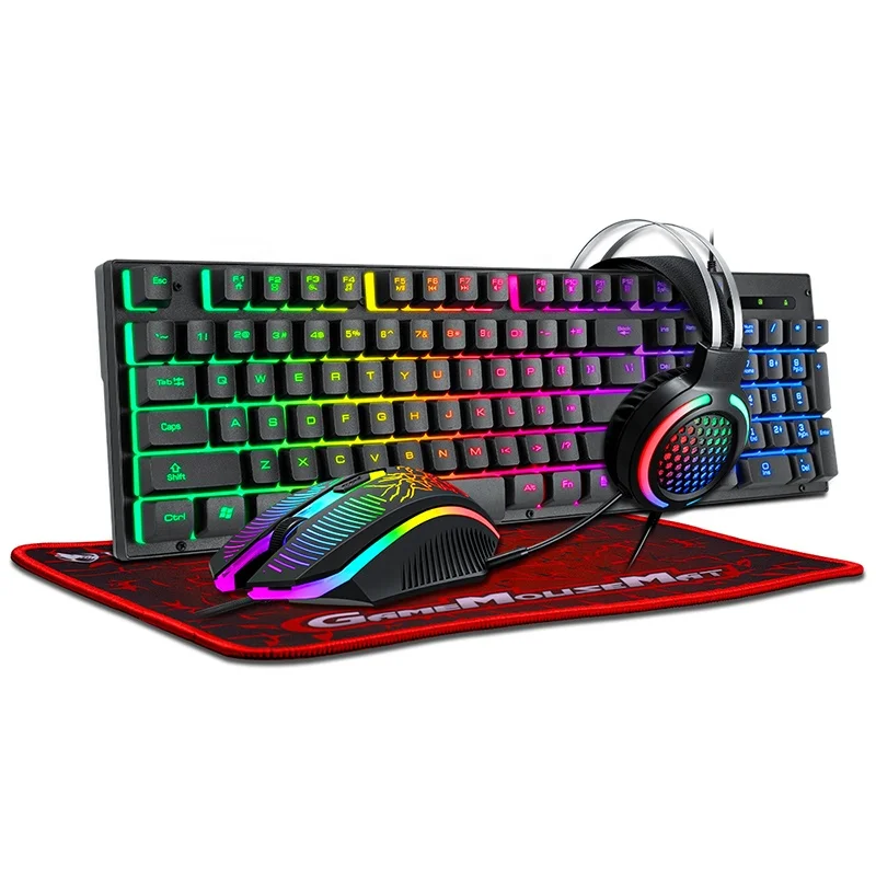 Gamer Glowing Game Keyboard Mouse Computer Mechanical Feel Backlight Gaming Keyboard Mouse Combo For Home Office