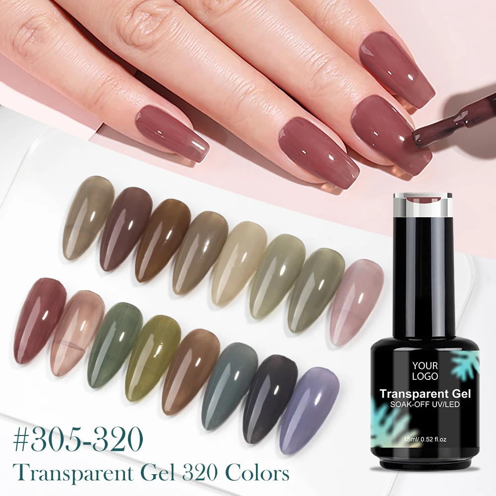 Westink 320 Colors Jelly Gel Polish Set UV Gel Nail Polish Transparent Customized Logo Gel Nail Polish