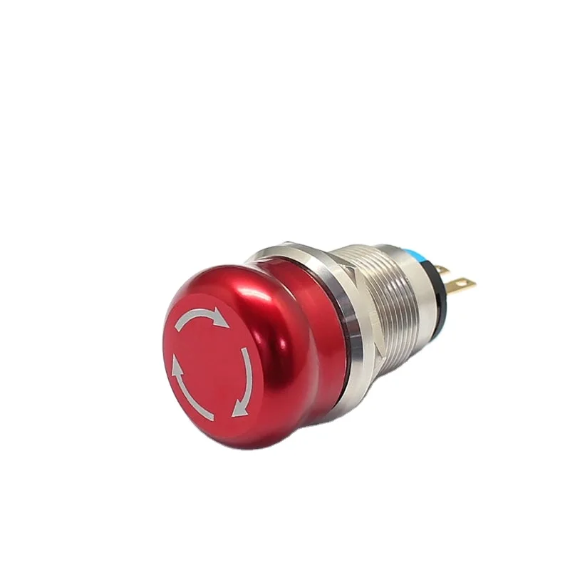 19MM 3 Pins Waterproof Metal Push Button Stop Switch Mushroom Push Button Switch supply UL CE RoHS CB CCC