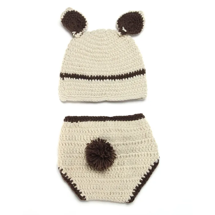 New arrival baby props for photography clothes knit crochet beanie bear hat