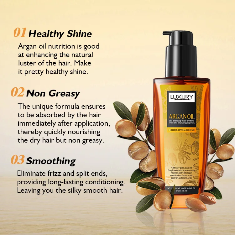 Wholesale Luxury Plant Natural Argin Essence Hair Care Deep repair nourish hair anti-frizziness alcohol-free fragrance Hair oil