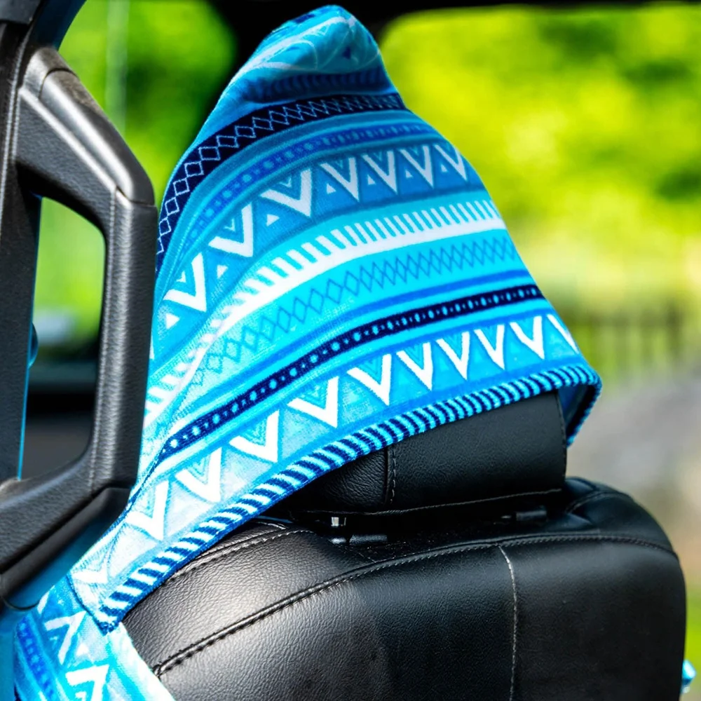 100% Cotton Digital Printing Car Seat Cover Multi-functional Hooded Beach Towels Super Absorbent Large Size Towel