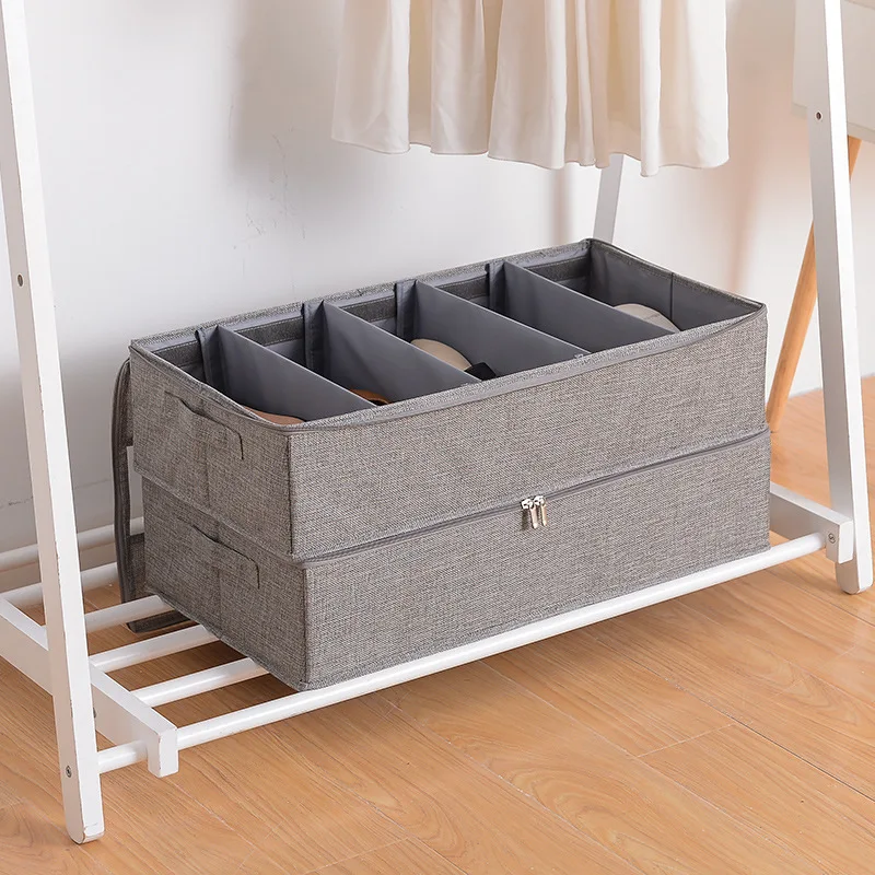 Box Storage 6 Shoes Slide Under Bed Boxes Drawer Underbed Fabric Transparent Shoe Organizer Sustainable
