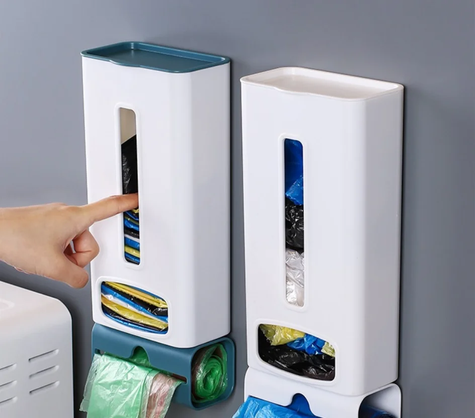 Living Room Organizer Trash Bin Kitchen Cabinet Door Hanging  Waste Storage Container Trash bag Container