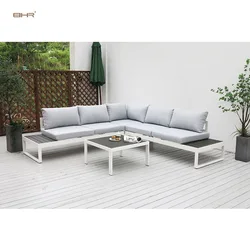 BHR современный 5 местный открытый сад диван комплект одежды из трёх вещей из алюминия для сидения l патио диваном набор