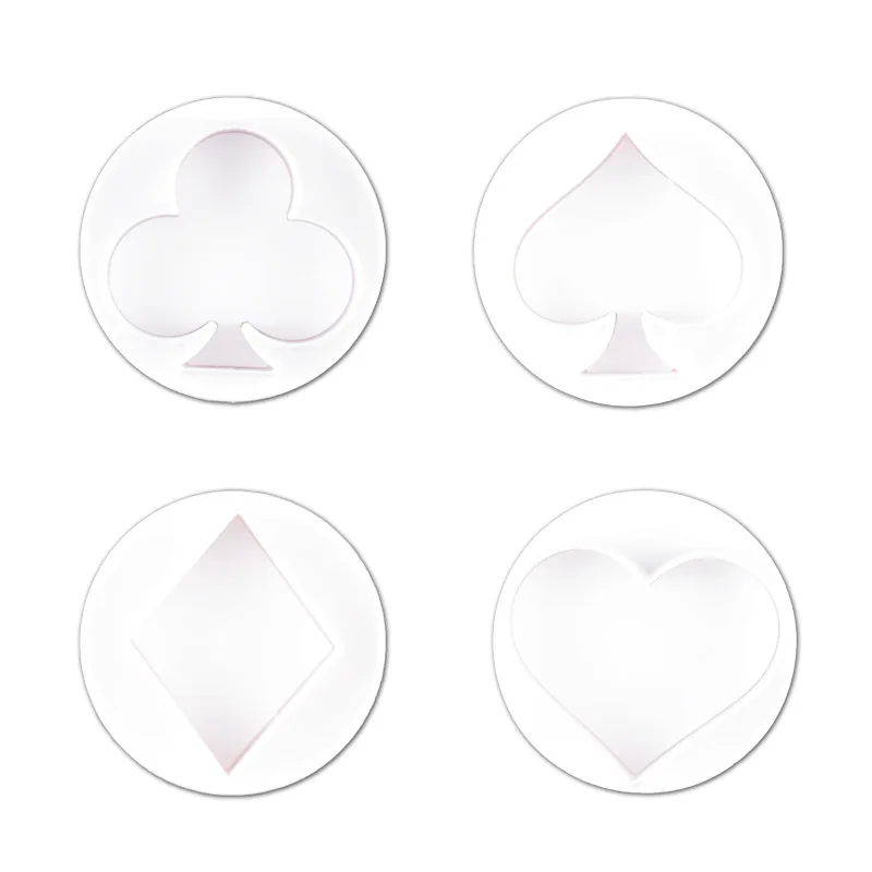  4Pcs/Set Poker Patterns Shape Cookie Mold Fondant Sugarcraft Cake Mould Biscuit Cutter Decorating Baking