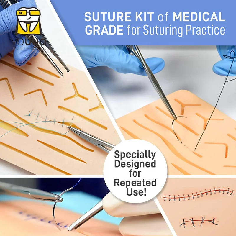 Suture Simulator Suturing Practice Skin Model Surgical Silicone Suture Training Kit