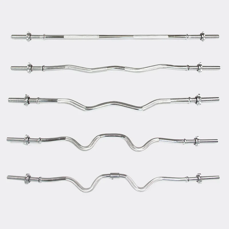 Fitness Equipment Gym Chromed 180cm Powerlifting Weightlifting Straight Bar Bell Barbell Curved Bar 20kg Workout