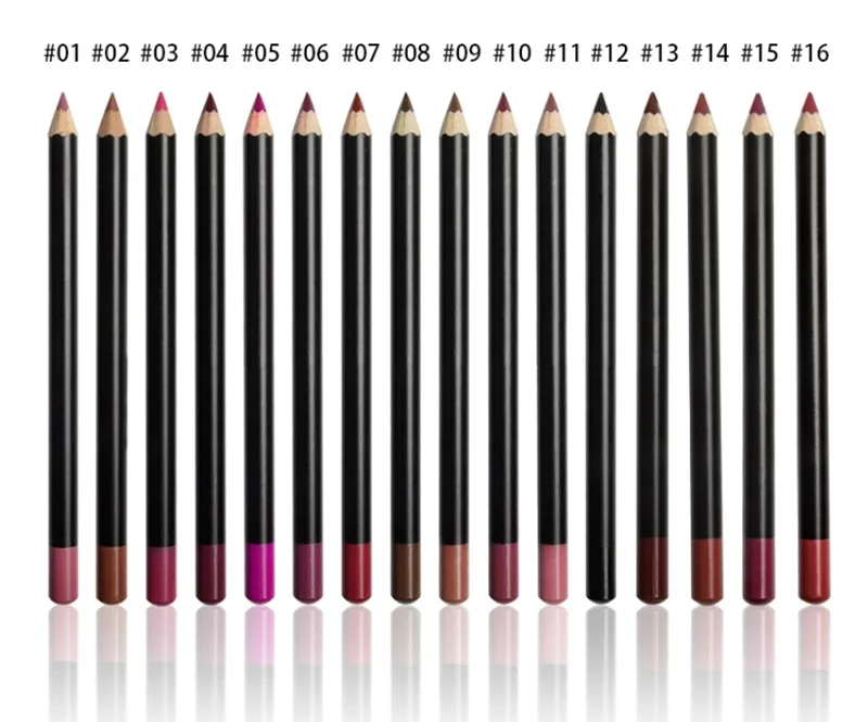 Wholesale Custom Logo Waterproof Lip Pencil 16 Colors Matte Private Label Lip Liner Pen