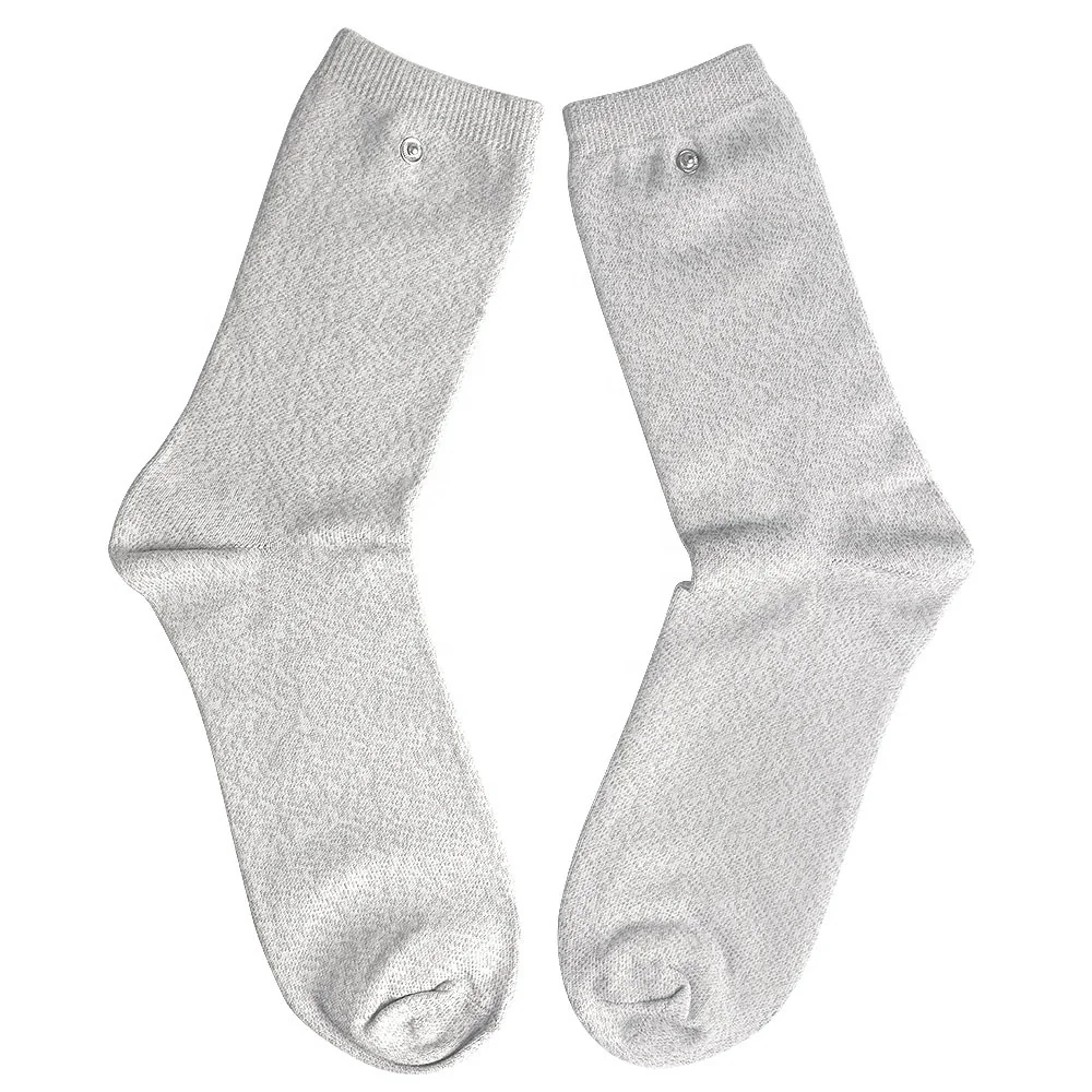 KM407 Hot sell washable TENS silvery fiber socks reusable conductive fabric electrodes relieve food pain electric stimulator
