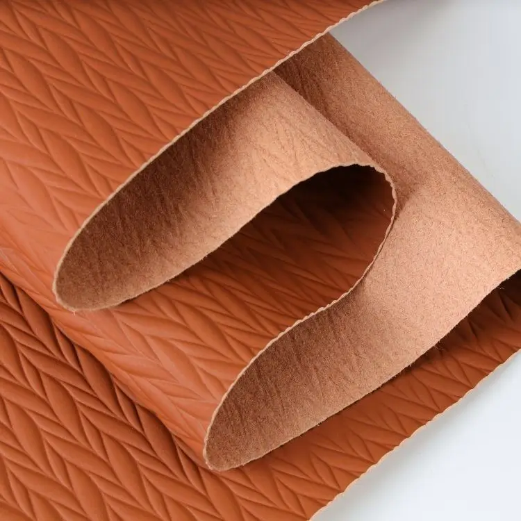 orange Microfiber Embossed leather for car seat filling upholstery material covering 3D graphics car leather Rice flowers textu
