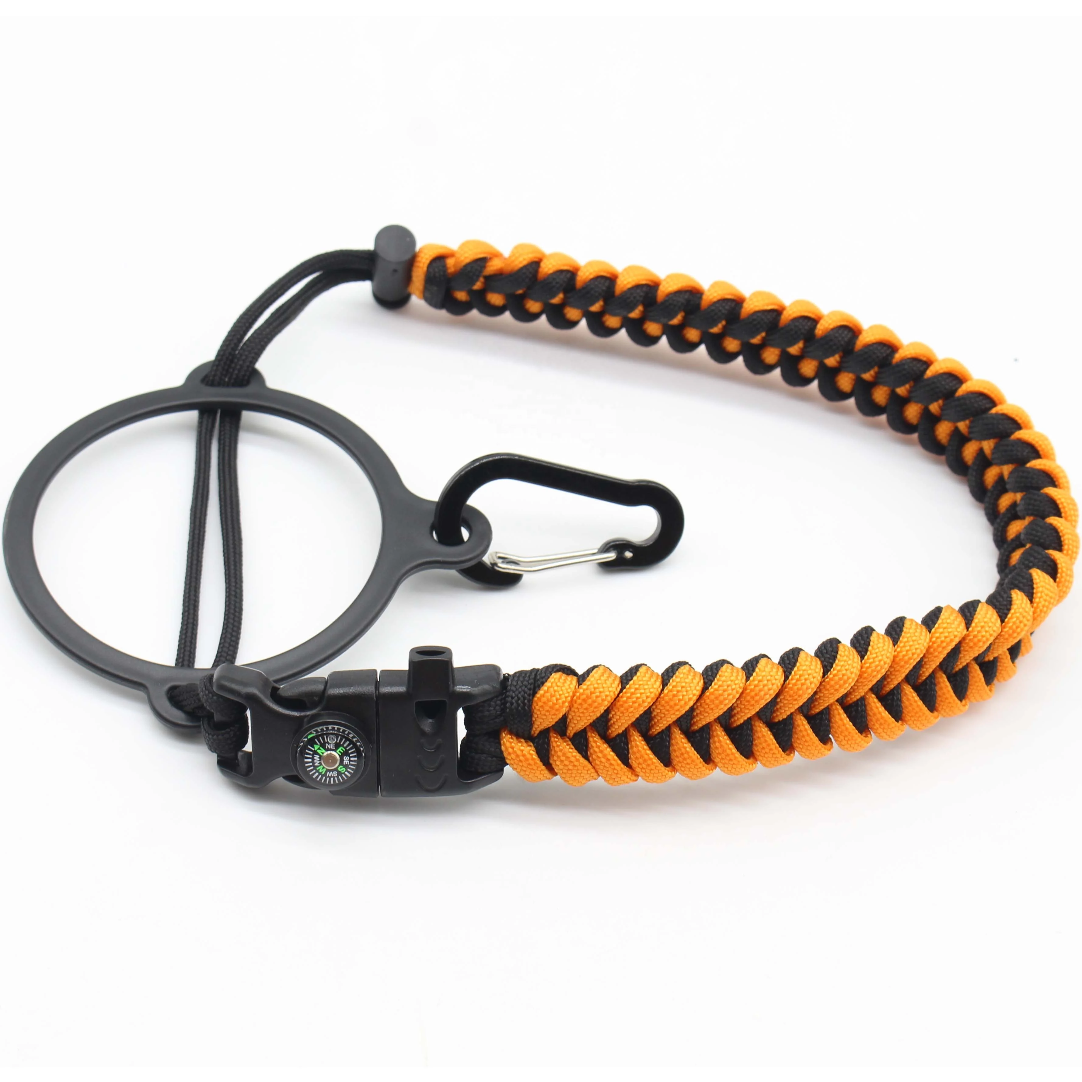 Custom  Paracord Carrier Safety Ring And Carabiner Wide Mouth Water Bottles Paracord Handle For Hiking Camping