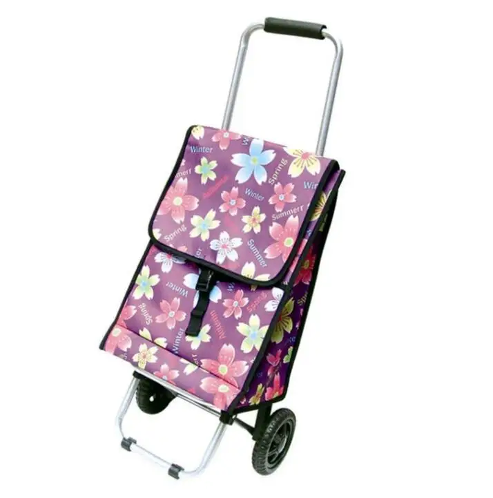 ustom logo Eco-friendly reusable supermarket/retail stores waterproof oxford vegetable shopping cart trolley bag    with wheels